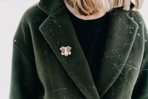 Dřevěná brož Australian Shepherd Brooch Dřevěná brož Australian Shepherd Brooch