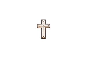 Dřevěná brož Maria Cross Brooch