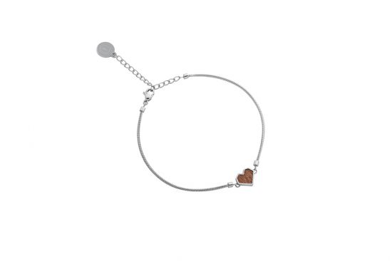 Kovový náramek Red Bracelet Heart Kovový náramek Red Bracelet Heart