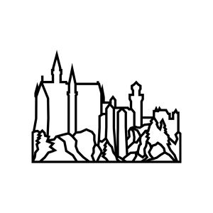 Dřevěná dekorace Hrad Neuschwanstein Siluette
