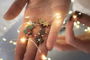 Dřevěné náušnice Deer Christmas Earrings Dřevěné náušnice Deer Christmas Earrings
