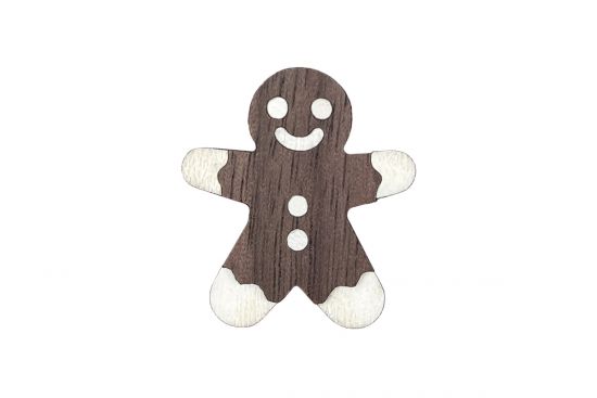 Dřevěná Gingerbread brož Dřevěná Gingerbread brož