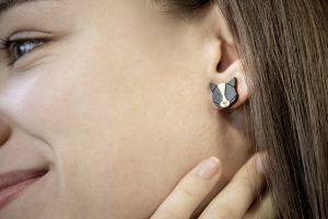 Dřevěné náušnice Black Cat Earrings Dřevěné náušnice Black Cat Earrings