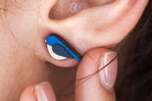 Dřevěné náušnice Blue Bird Earrings Dřevěné náušnice Blue Bird Earrings