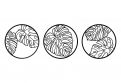 Dřevěná dekorace Trio Monstera