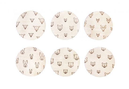 Dřevěné podložky Animal Coasters Dřevěné podložky Animal Coasters