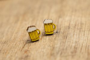 Dřevěné náušnice Beer Earrings Dřevěné náušnice Beer Earrings