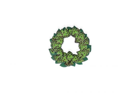 Dřevěná brož Hop Wreath Brooch Dřevěná brož Hop Wreath Brooch