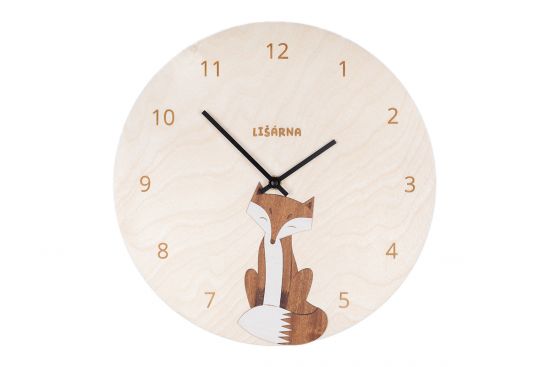Dřevěné hodiny Liška Dřevěné hodiny Liška