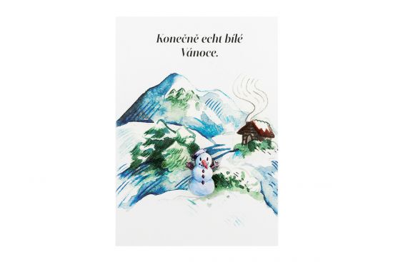 "Echt bílé Vánoce" přání a brož 2v1 "Echt bílé Vánoce" přání a brož 2v1