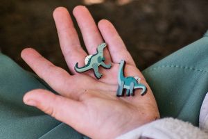 Dřevěná brož Brontosaurus Dřevěná brož Brontosaurus