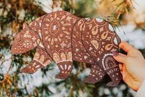 Dřevěné puzzle Scandi Medvěd Dřevěné puzzle Scandi Medvěd