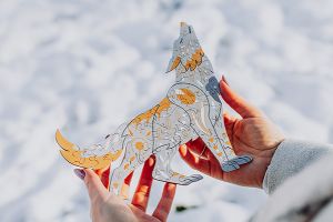 Dřevěné puzzle Scandi Vlk Dřevěné puzzle Scandi Vlk