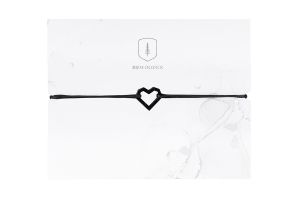 Dřevěný provázkový náramek Srdce - Black Line Dřevěný provázkový náramek Srdce - Black Line