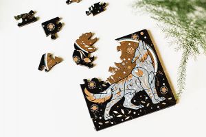MINI - Dřevěné puzzle Scandi Vlk MINI - Dřevěné puzzle Scandi Vlk