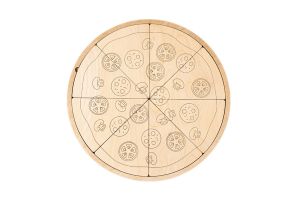 Dřevěná pizza - Uč se zlomky Dřevěná pizza - Uč se zlomky