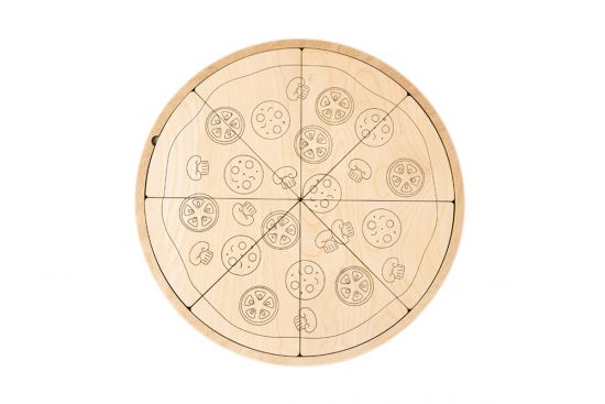Dřevěná pizza - Uč se zlomky Dřevěná pizza - Uč se zlomky