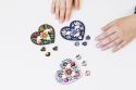 Mini – Dřevěné puzzle Folklórní Srdce modré