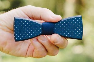 Dřevěný motýlek Navy Speckle Dřevěný motýlek Navy Speckle