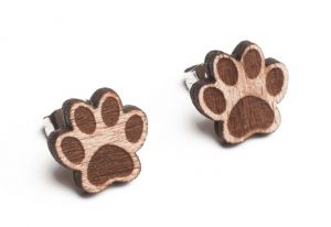 Dřevěné náušnice Paw Earrings Dřevěné náušnice Paw Earrings