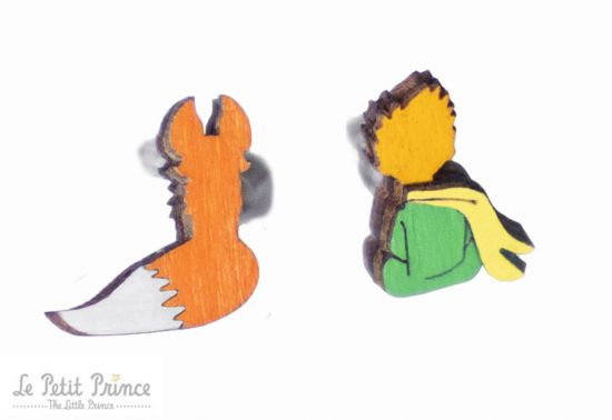 Dřevěné náušnice Princ a liška Dřevěné náušnice Princ a liška