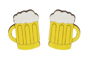 Dřevěné náušnice Beer Earrings Dřevěné náušnice Beer Earrings