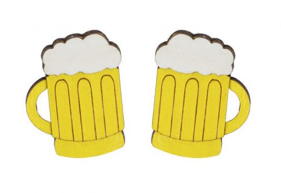 Dřevěné náušnice Beer Earrings Dřevěné náušnice Beer Earrings