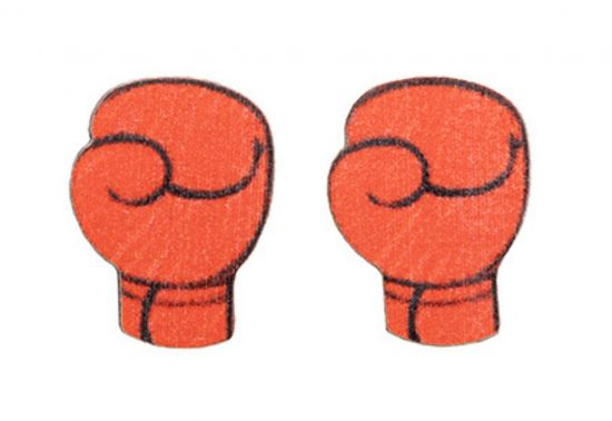 Dřevěné náušnice Boxerské rukavice Dřevěné náušnice Boxerské rukavice