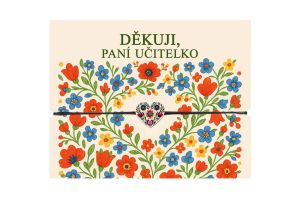 Provázkový náramek "Děkuji paní učitelko" - Folk srdce Provázkový náramek "Děkuji paní učitelko" - Folk srdce