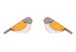 Dřevěné náušnice Orange Cutebird Earrings Dřevěné náušnice Orange Cutebird Earrings