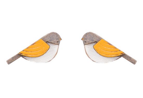 Dřevěné náušnice Orange Cutebird Earrings Dřevěné náušnice Orange Cutebird Earrings