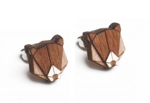 Dřevěné náušnice Bear Earrings Dřevěné náušnice Bear Earrings