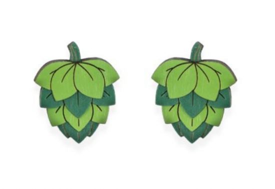 Dřevěné náušnice Hops Earrings Dřevěné náušnice Hops Earrings
