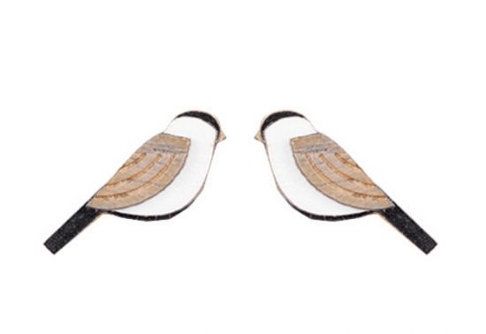 Dřevěné náušnice Natural Cutebird Earrings Dřevěné náušnice Natural Cutebird Earrings