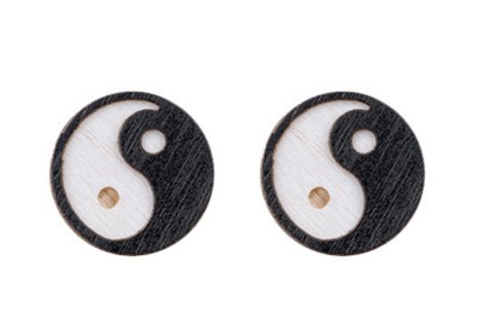 Dřevěné náušnice JinJang Earrings Dřevěné náušnice JinJang Earrings