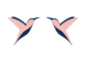 Dřevěné náušnice Pink Hummingbird Earrings Dřevěné náušnice Pink Hummingbird Earrings