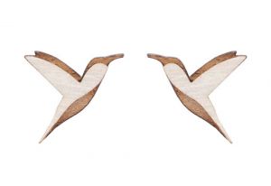 Dřevěné náušnice Natural Hummingbird Earrings Dřevěné náušnice Natural Hummingbird Earrings