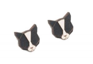 Dřevěné náušnice Black Cat Earrings Dřevěné náušnice Black Cat Earrings