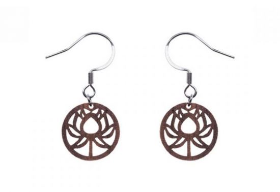 Dřevěné náušnice Lotos Earrings Dřevěné náušnice Lotos Earrings