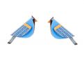 Dřevěné náušnice Blue Cutebird Earrings