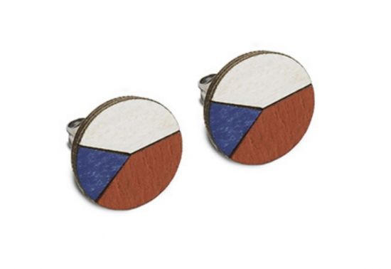 Dřevěné náušnice Česko Earrings Dřevěné náušnice Česko Earrings