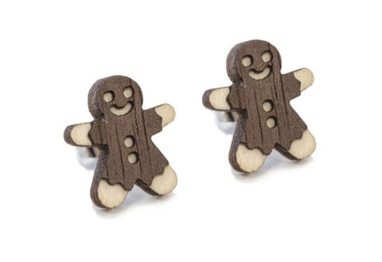 Dřevěné náušnice Gingerbread Earrings Dřevěné náušnice Gingerbread Earrings