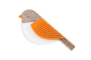 Dřevěná brož Orange Cutebird Brooch Dřevěná brož Orange Cutebird Brooch