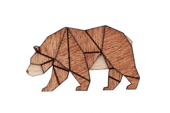 Dřevěná brož Walking Bear Brooch Dřevěná brož Walking Bear Brooch