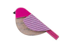 Dřevěná brož Purple Cutebird Brooch Dřevěná brož Purple Cutebird Brooch