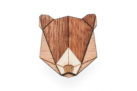Dřevěná brož Bear Brooch Dřevěná brož Bear Brooch