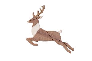 Dřevěná brož Jumping Deer Brooch Dřevěná brož Jumping Deer Brooch