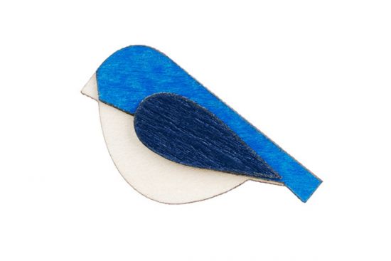 Dřevěná brož Blue Bird Brooch Dřevěná brož Blue Bird Brooch