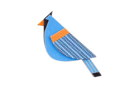 Dřevěná brož Blue Cutebird Brooch Dřevěná brož Blue Cutebird Brooch