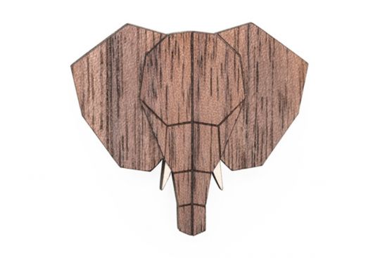 Dřevěná brož Elephant Brooch Dřevěná brož Elephant Brooch